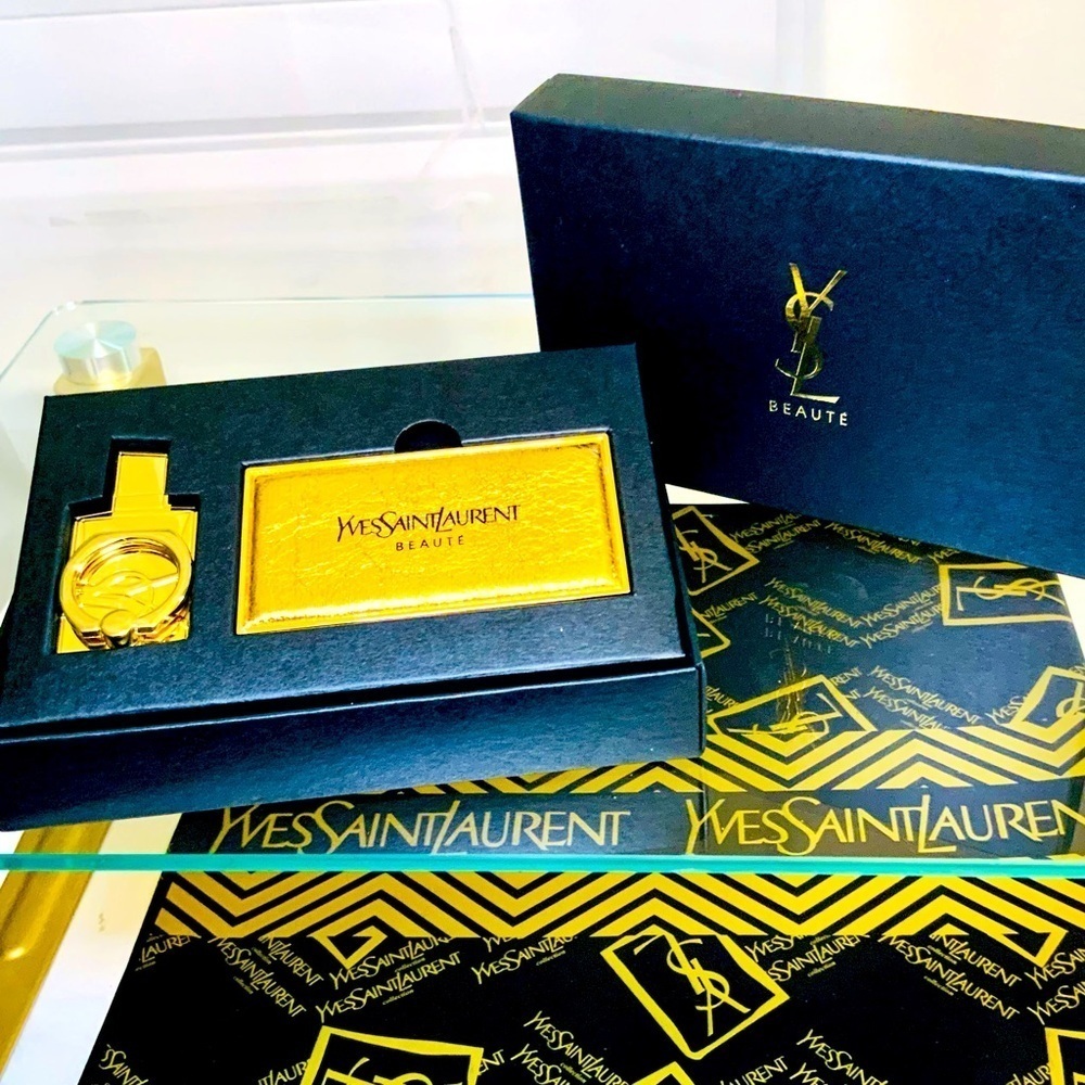 Yves Saint Laurent YSL Phone Ring and Mirror SET New With Box